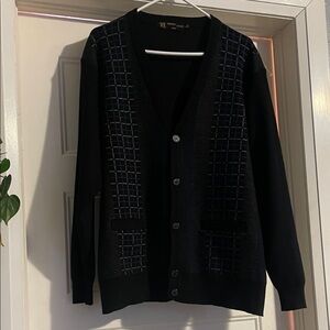 Men's Classic Black Cardigan Sweater